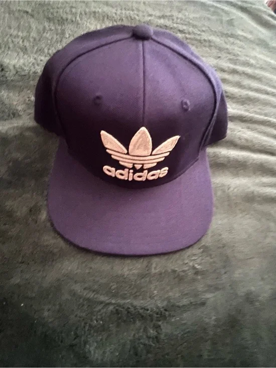adidas Kids Purple Trefoil Baseball Cap with White Logo