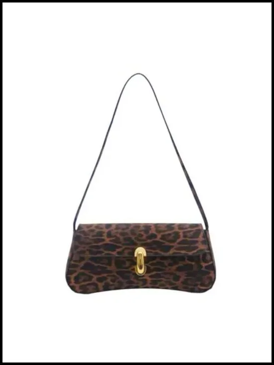 Leopard Print Leather Wristlet Clutch - Faux Leather Handbag