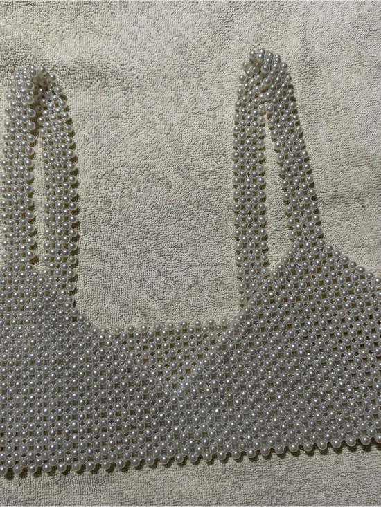 Ivory Pearl Beaded Wristlet Clutch