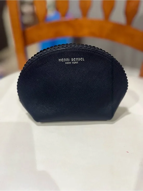 Henri Bendel Navy Scalloped Cosmetic Bag