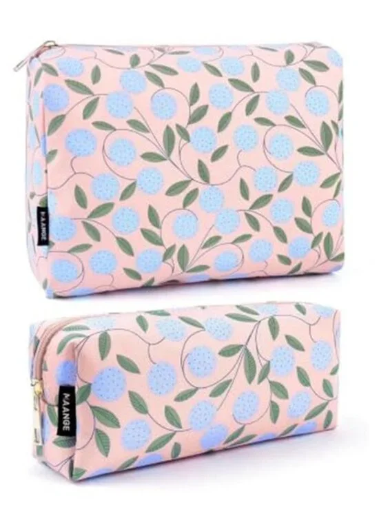 2PCS Makeup Bag for Women, Cosmetic Bag Set, Portable Travel Makeup Bag
