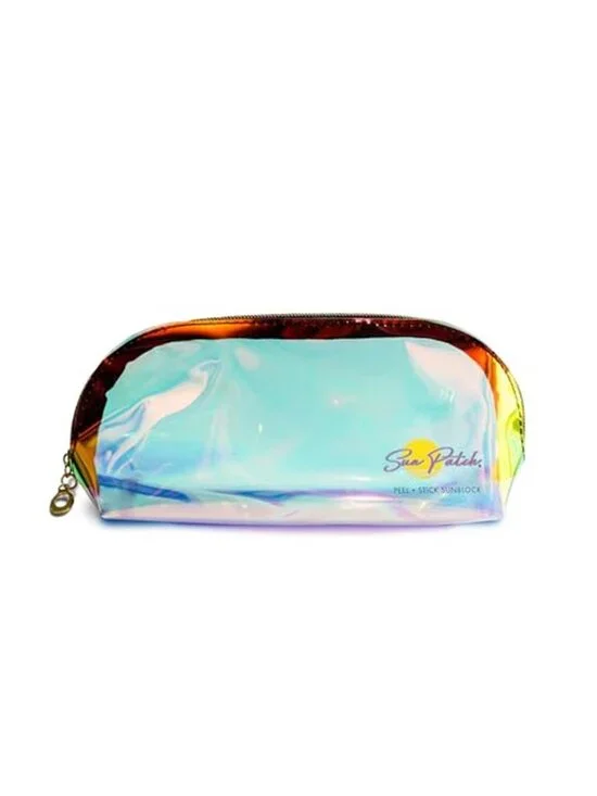 Clear Iridescent Holographic Makeup Bag, 1pc Travel Cosmetic Pouches with