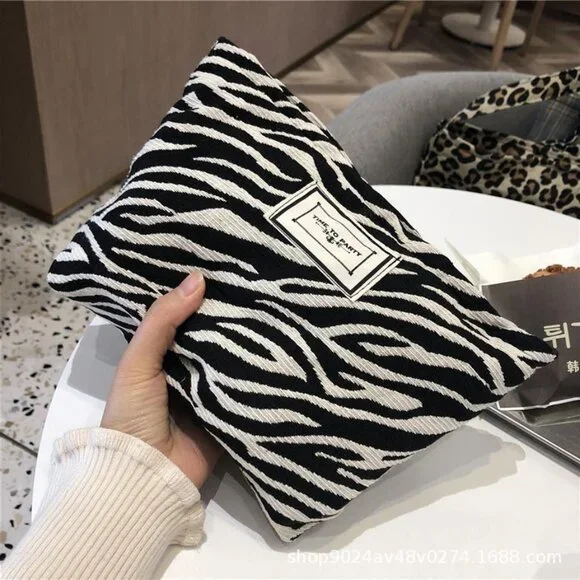 Floral black make up bag