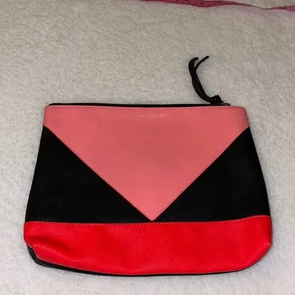 Victoria’s Secret Pink and Black Y2k Cosmetic Bag