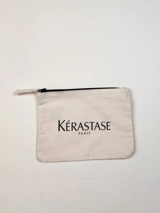 NWT Kerastase Paris Cotton Canvas Zip Cosmetics Travel Pouch