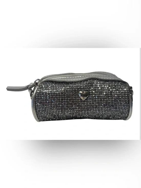 Juicy Couture Silver Crystal Mesh Cosmetic Pouch