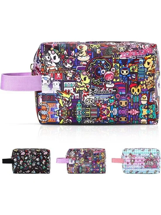 Compact Waterproof Makeup Bag | Travel Toiletry Organizer with Carry Handle