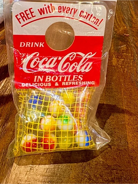 1950’s Coca Cola original Free with every carton bag of marbles Rare in mint