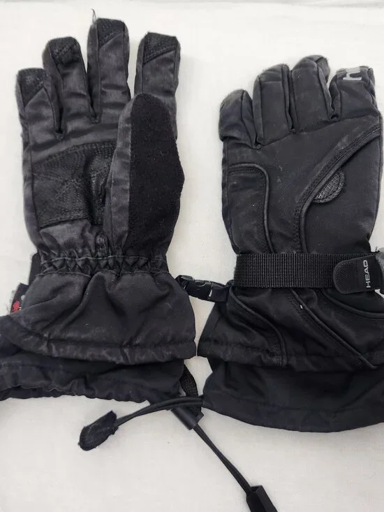 HEAD Youth Medium Black Winter Snow Gloves Wrist