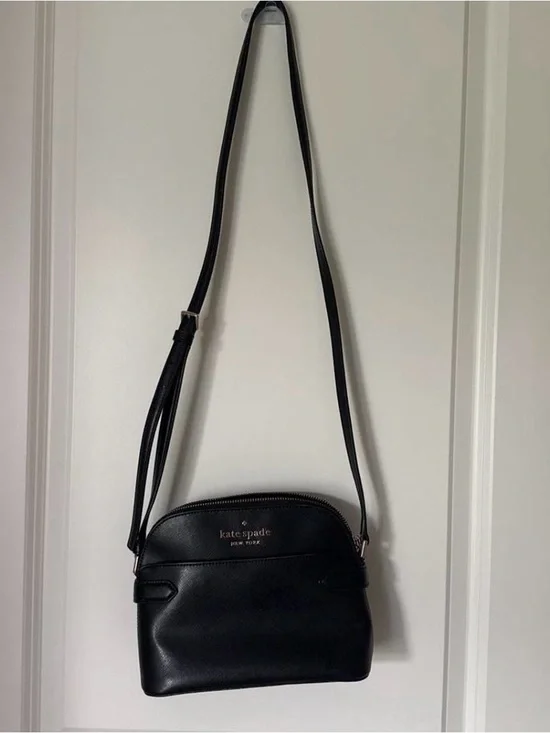 kate spade Black Leather Dome Crossbody Bag