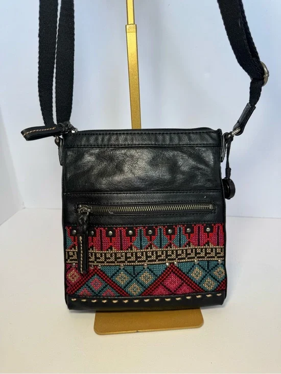The Sak Pax Embroidered Leather Crossbody Bag Boho Studded