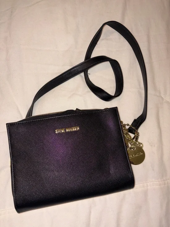 Steve Madden Black Crossbody with Gold Hardware