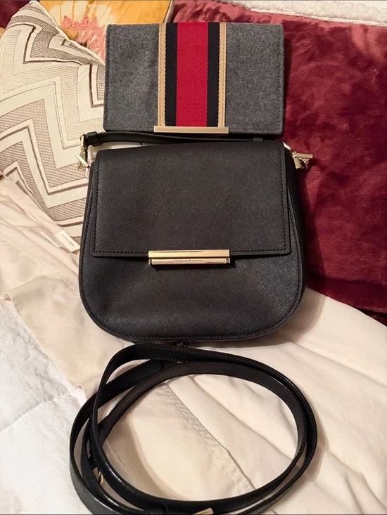 Kate Spade Saffiano leather “Make it Mine” Black Crossbody Satchel bag