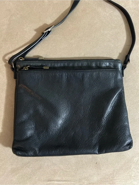 Margot Soft Black Leather Crossbody Handbag W Adjustable Strap