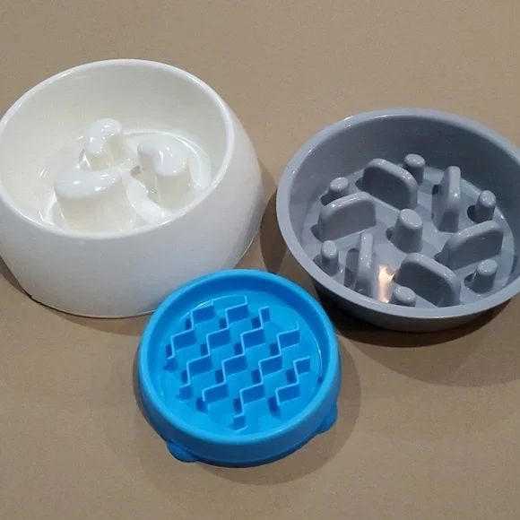 Dog Bowls 3 White,  Gray  And Blue for Healthy Feeding