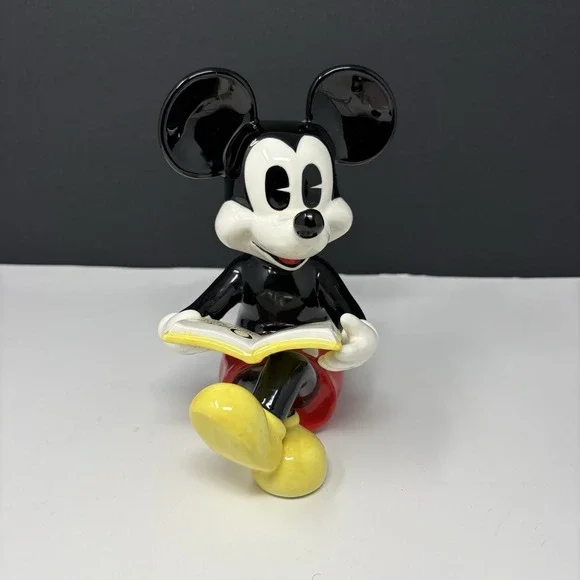 Vintage Disney Mickey Mouse Reading Book Ceramic Figurine Statue 7