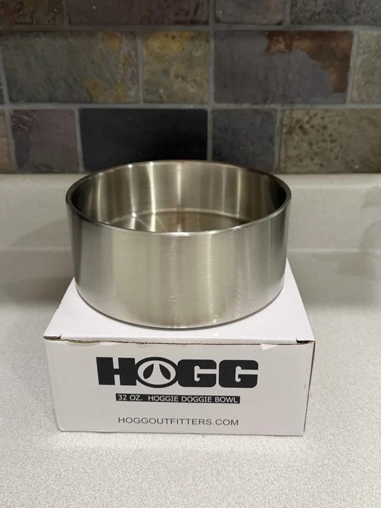HOGG Stainless Steel Dog Bowl in Silver - 32 oz