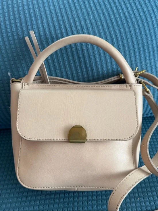 Madewell Cream Mini Top-Handle Crossbody