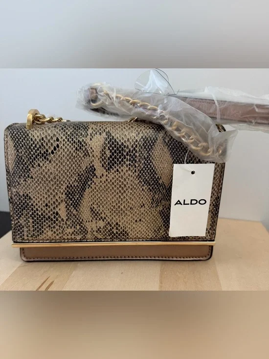 NWT ALDO Snake-Print Crossbody Bag in Copper and Black