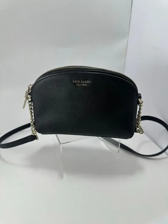 Kate Spade Classic Crossbody M293 Black Saffiano Leather Chain Shoulder Bag