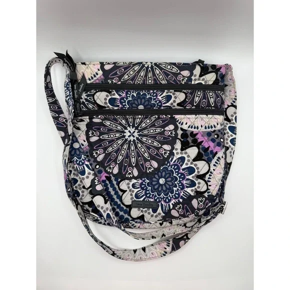 Vera Bradley Mimosa Medallion Purple Floral Quilted Shoulder Bag