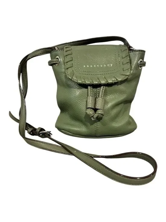SANCTUARY by Anthropologie Green Coachella Crossbody Leather Bag Never Used EC