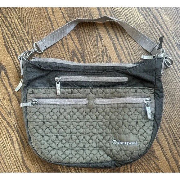 Sherpani Quilted Olive Green Anti-Theft Travel Crossbody Bag RFID Blocking