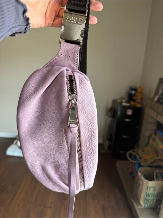 Aimee Kestenberg Lavender Leather Crossbody Belt Bag