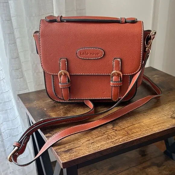 Fujifilm Instax Brown Leather Lalo Novo Crossbody Camera Bag