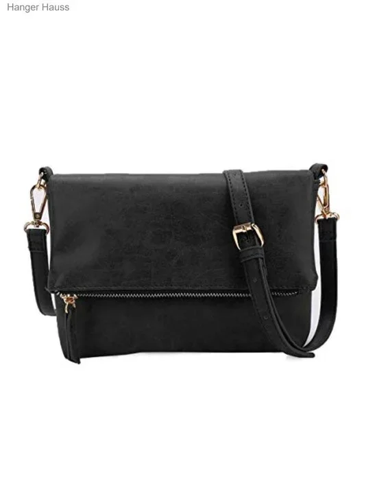 Crossbody Bag Wristlet Purse Detachable Adjustable Strap Vegan PU Leather