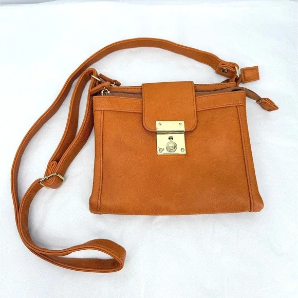 Crossbody Bag Faux Leather Gold Hardware Small Purse 8