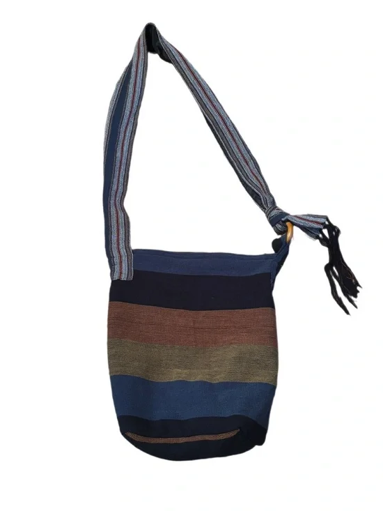 Hand-Woven Boho Striped Crossbody Sling Bag