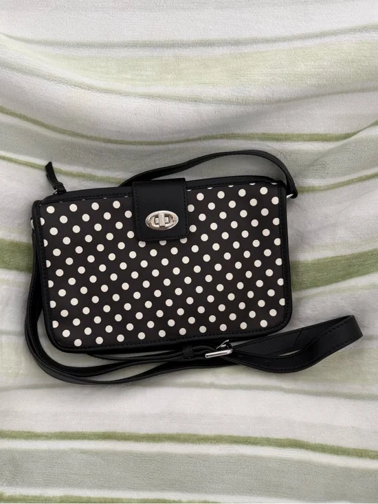 Talbot’s Black and White Polka Dot Crossbody Bag