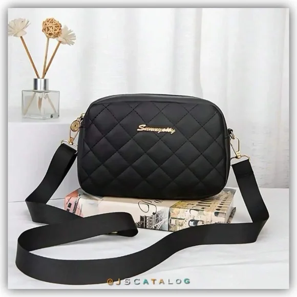NEW Black Leather Crossbody Purse Bag