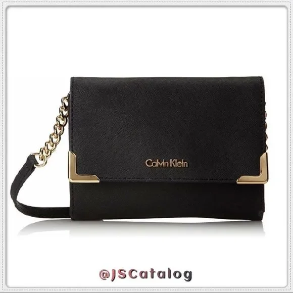 Calvin Klein Leather Crossbody in Yellow