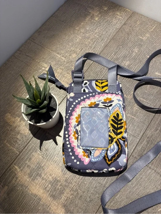 Vera Bradley Quilted Floral Crossbody Phone Bag in Navy