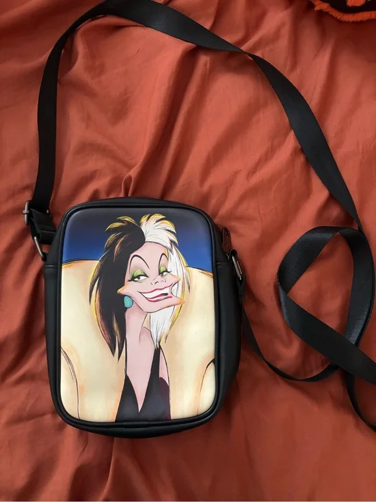 Disney Black Crossbody Bag with Cream and Blue Artwork