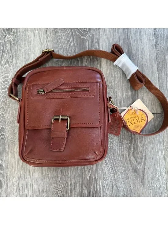 Passport to India Genuine Leather Crossbody Bag NWT
