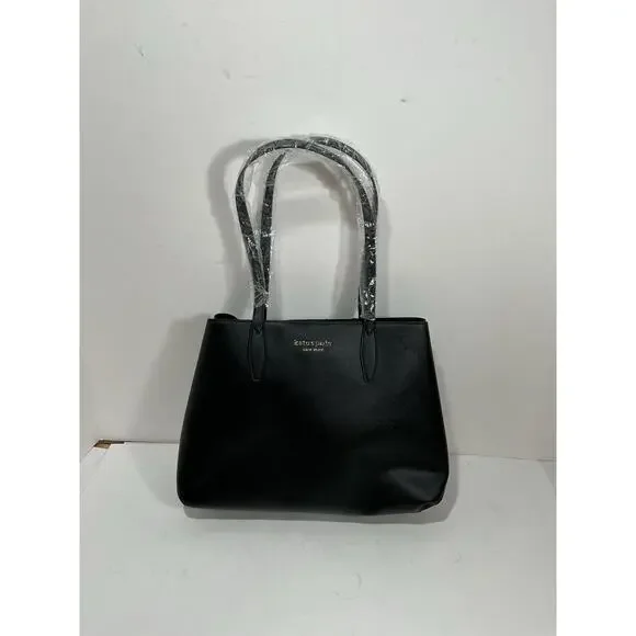 Kate Spade All Black Shoulder Tote Bag Purse NEW Read‎