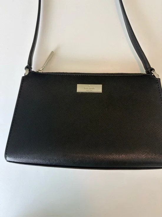 Kate Spade small black saffiano Leather with gold crossbody bag