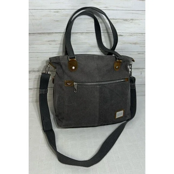 NEAR NU! Travelon Heritage Gray Large Tote Totebag Bag RFID Anti-Theft Crossbody