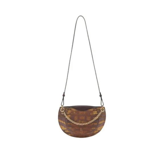 Ulla Johnson Mira Crossbody Shoulder Bag Purse Womens Brown Tiger Eye Leather