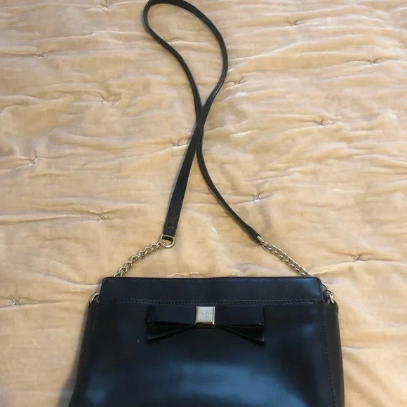 kate spade Black Bow Crossbody with Gold Chain