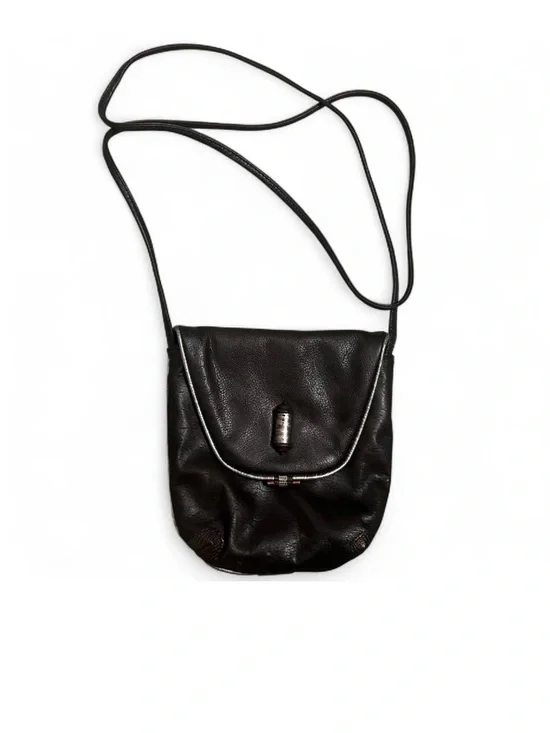 Vintage Leather Bag Boho Chic Shoulder Bag Western Crossbody Brown + Black