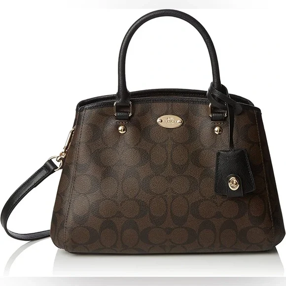 COACH NWT Coach 2Way Signature Handbag Women 'S Brown Pvc Razor F34608 No. 2809