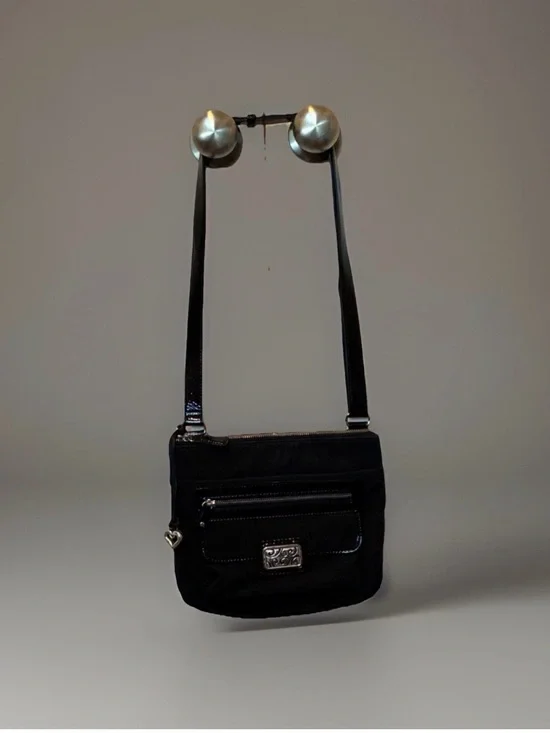 Brighton Black Crossbody Bag with Silver-Tone Accents