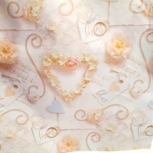 Vintage Hallmark Shabby Chic Love Wedding Bridal Shower Gift Wrap