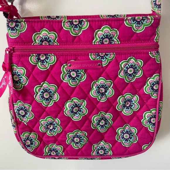 Vera Bradley Floral Crossbody Purse Pink Swirls Shoulder Bag