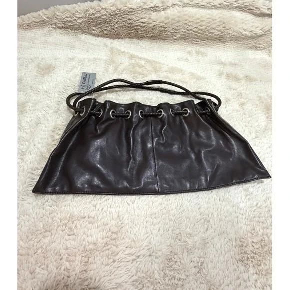 Y2K Whimsigoth 90s Vintage Retro Goth NWT Faux Leather Drawstring Shoulder Bag