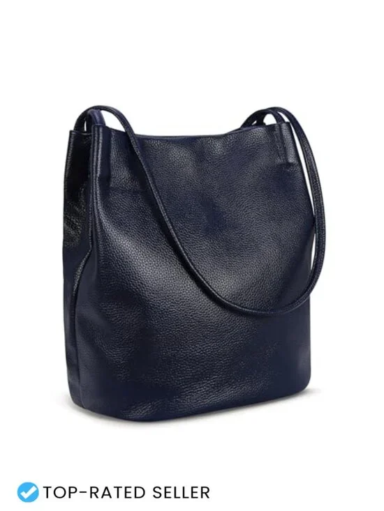 Genuine Leather Bucket Tote Hobo Shoulder Purse Large Women's Handbag